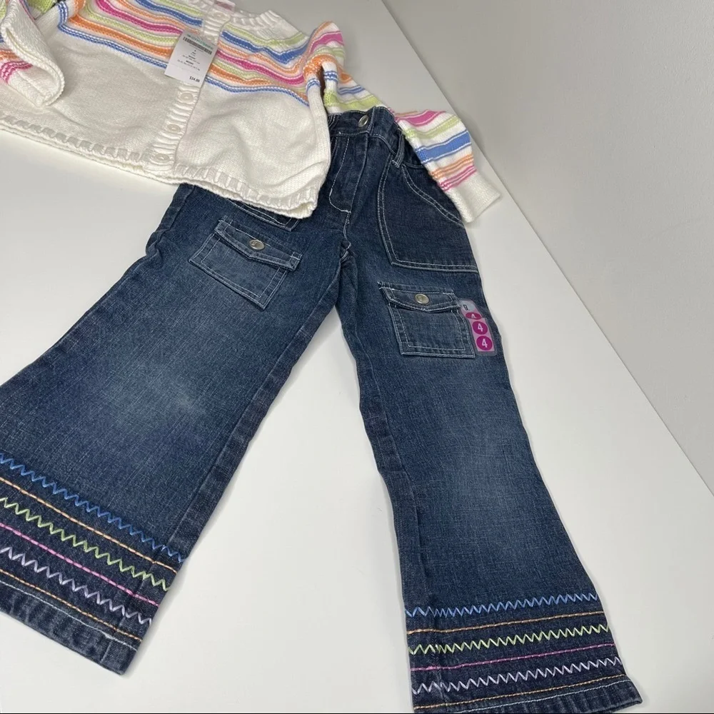 Gymboree button down sweater and jeans